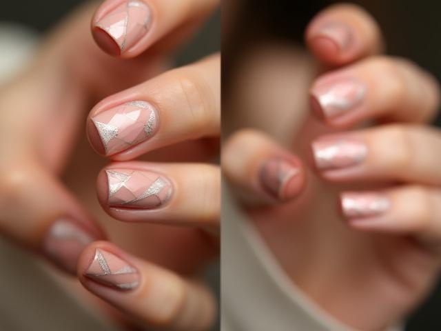 Seni kuku: sebelum kuku biasa, selepas dihiasi dengan rekaan seni kuku yang kemas dan kreatif.