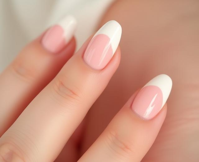 French Manicure moden dengan hujung berwarna 