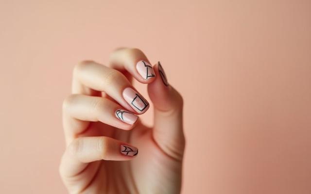 Seni kuku dengan corak geometri moden