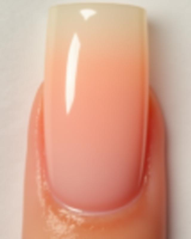 Akrilik Ombre dalam warna peach dan putih