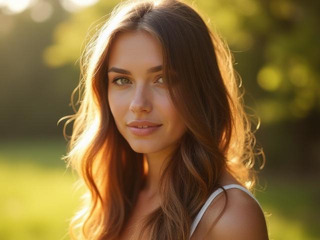 Rambut perang dengan highlights keemasan yang semula jadi