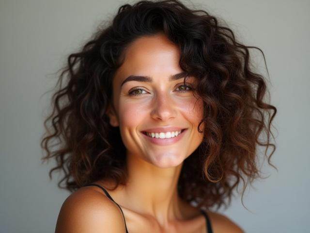 Rambut paras bahu dengan ikal mayang lembut, hasil perm digital