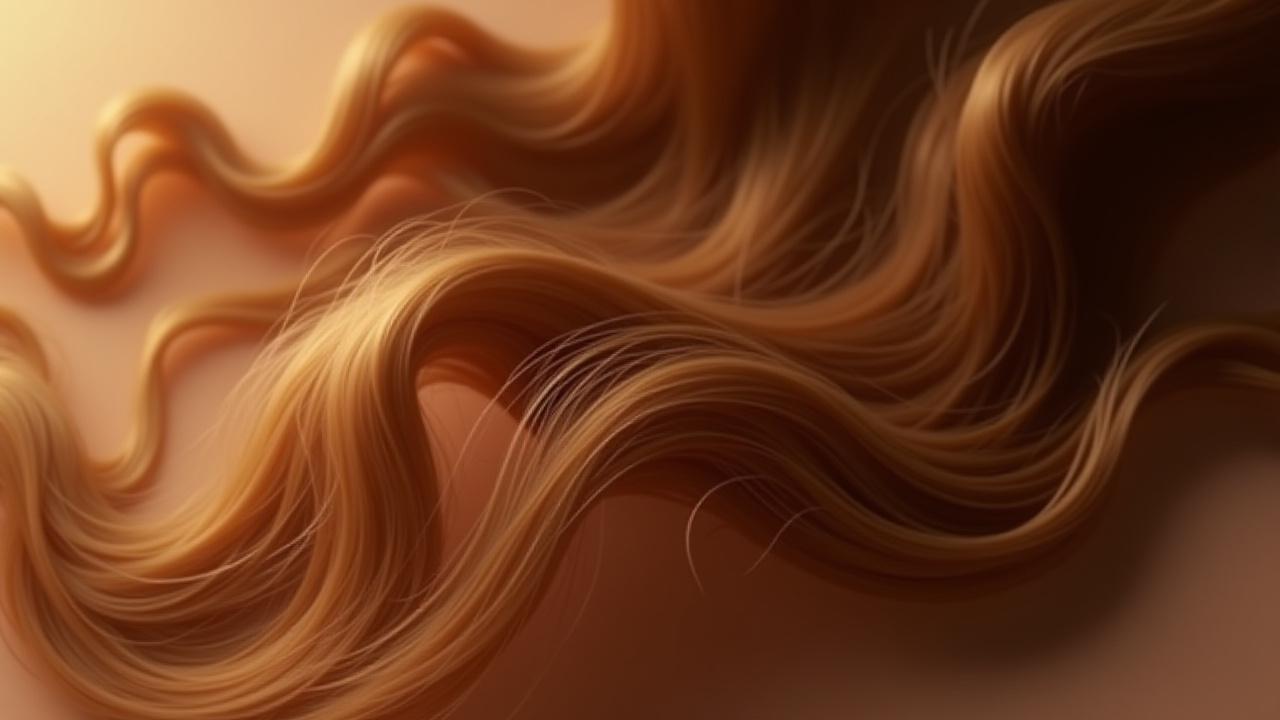 Close-up rambut sihat berkilat dengan gaya beralun lembut