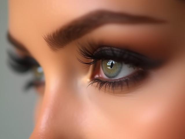 Close-up mata pengantin dengan solekan eyeshadow yang detail dan bulu mata palsu