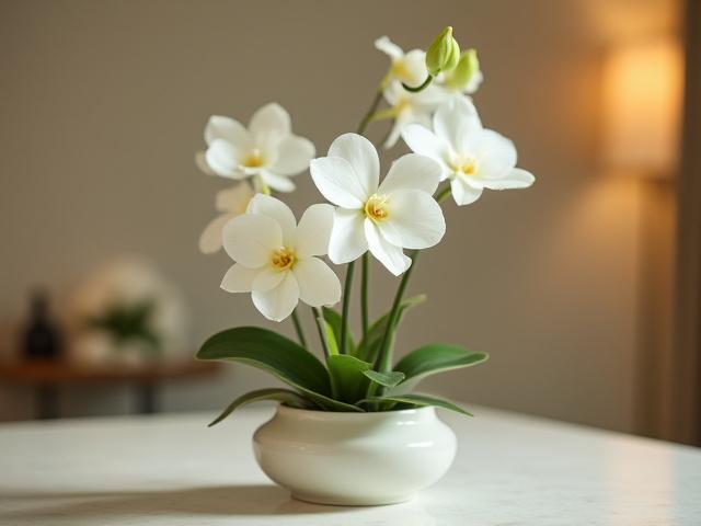 Bunga hidup dan pencahayaan lembut